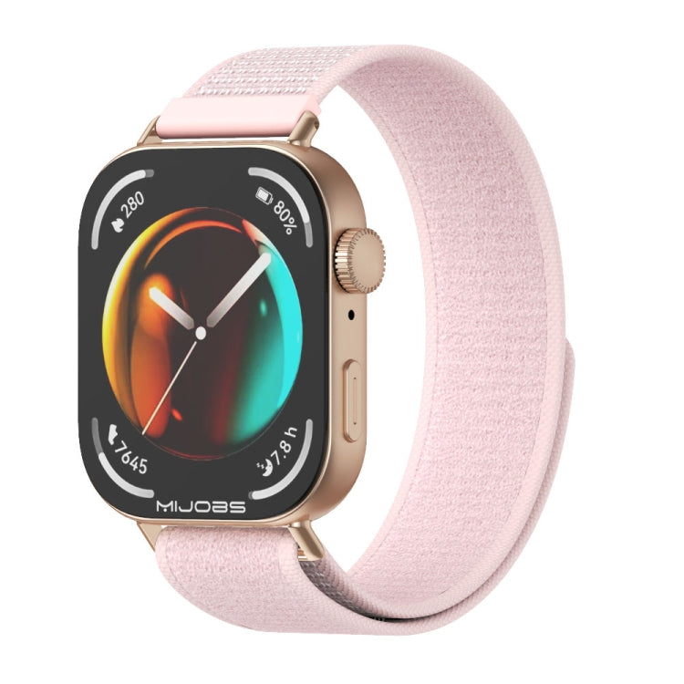 For Huawei Watch Fit3 MIJOBS Nylon Watch Band Wristband(Pink Rose Gold) - Watch Bands by MIJOBS | Online Shopping UK | buy2fix