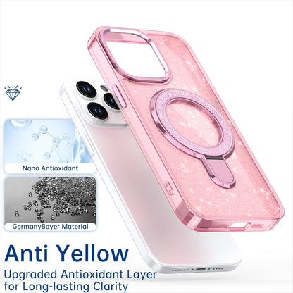 For iPhone 16 Glitter Ring Holder MagSafe Phone Case(Pink) - iPhone 16 Cases by buy2fix | Online Shopping UK | buy2fix