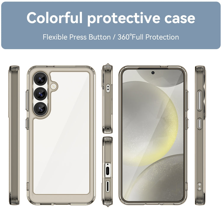 For Samsung Galaxy S25 5G Colorful Series Acrylic Hybrid TPU Phone Case(Transparent Grey) - Galaxy S25 5G Cases by buy2fix | Online Shopping UK | buy2fix