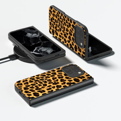 For Google Pixel 9 Pro Fold Black Frame Leopard Full Coverage Phone Case(Leopard Print) - Google Cases by buy2fix | Online Shopping UK | buy2fix