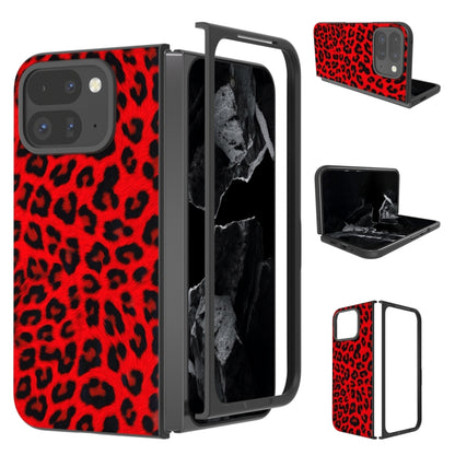 For Google Pixel 9 Pro Fold Black Frame Leopard Full Coverage Phone Case(Red Leopard) - Google Cases by buy2fix | Online Shopping UK | buy2fix