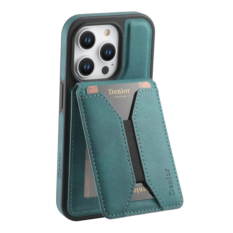 For iPhone 14 Pro Max Denior D17 Skin Feel MagSafe Detachable Card Slot Phone Case(Blue) - iPhone 14 Pro Max Cases by Denior | Online Shopping UK | buy2fix