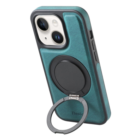 For iPhone 14 / 13 Denior A14 Skin Feel Rotating Holder MagSafe Phone Case(Blue) - iPhone 14 Cases by Denior | Online Shopping UK | buy2fix