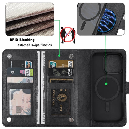 For iPhone 16 Pro ViLi GVA Series MagSafe Magnetic RFID Leather Phone Case(Black) - iPhone 16 Pro Cases by ViLi | Online Shopping UK | buy2fix