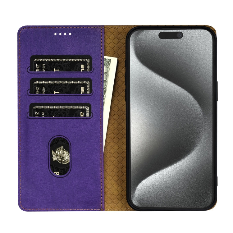 For iPhone SE 2024 N.BEKUS CSJ-P1 Solid Color Leather Phone Case(Purple) - More iPhone Cases by N.BEKUS | Online Shopping UK | buy2fix