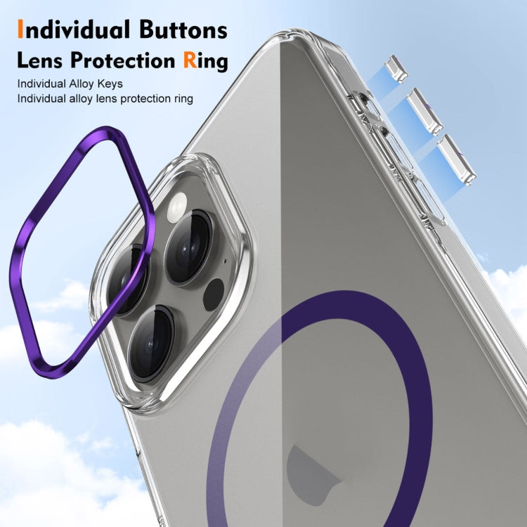 For iPhone 12 Pro Max Ice Feel HD Transparent MagSafe PC Full Coverage Phone Case(Purple) - iPhone 12 Pro Max Cases by buy2fix | Online Shopping UK | buy2fix