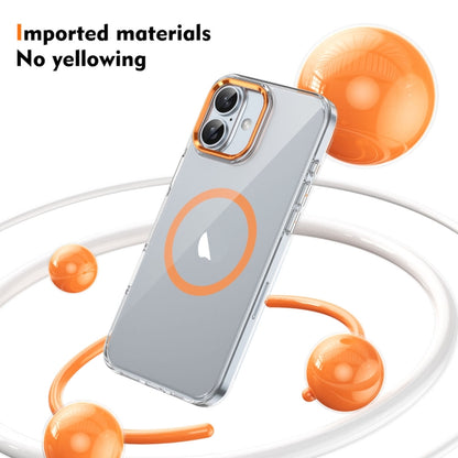 For iPhone 16 Plus Ice Feel HD Transparent MagSafe PC Full Coverage Phone Case(Orange) - iPhone 16 Plus Cases by buy2fix | Online Shopping UK | buy2fix