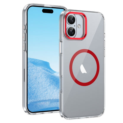 For iPhone 16 Plus Ice Feel HD Transparent MagSafe PC Full Coverage Phone Case(Red) - iPhone 16 Plus Cases by buy2fix | Online Shopping UK | buy2fix