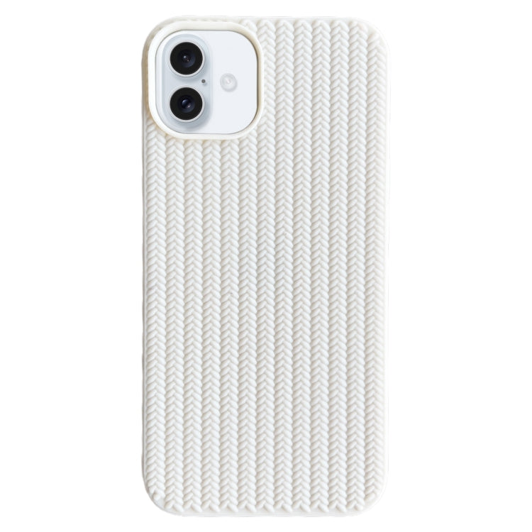 For iPhone 16 Plus Weave Texture TPU Phone Case(White) - iPhone 16 Plus Cases by buy2fix | Online Shopping UK | buy2fix