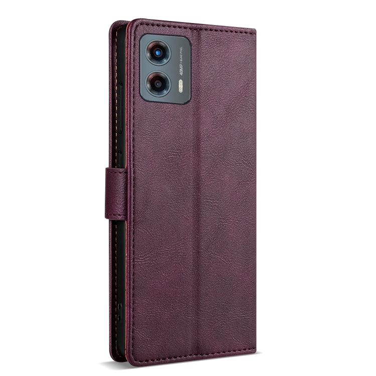 For Motorola Moto G 5G 2024 N.BEKUS CSJ-P1 Solid Color Leather Phone Case(Wine Red) - Motorola Cases by N.BEKUS | Online Shopping UK | buy2fix