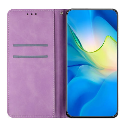 For Google Pixel 9 Pro XL Ethnic Embossed Adsorption Leather Phone Case(Purple) - Google Cases by buy2fix | Online Shopping UK | buy2fix