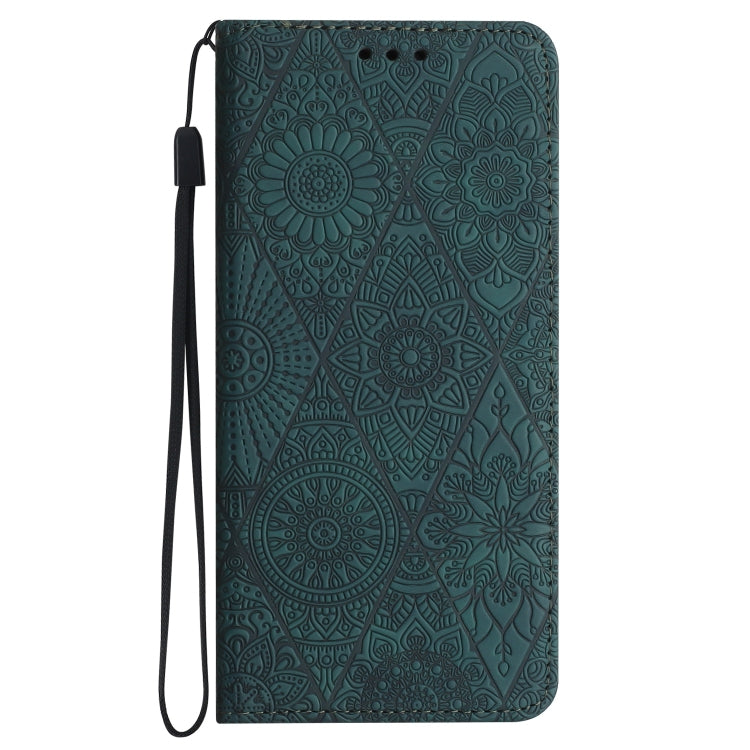 For Google Pixel 9 / 9 Pro Ethnic Embossed Adsorption Leather Phone Case(Blue) - Google Cases by buy2fix | Online Shopping UK | buy2fix