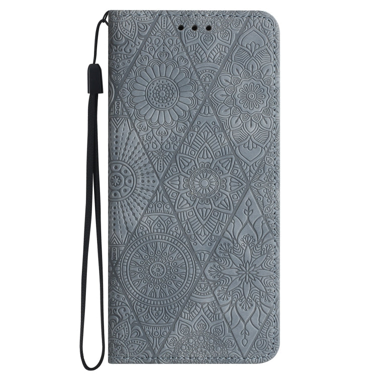 For Google Pixel 9 / 9 Pro Ethnic Embossed Adsorption Leather Phone Case(Grey) - Google Cases by buy2fix | Online Shopping UK | buy2fix