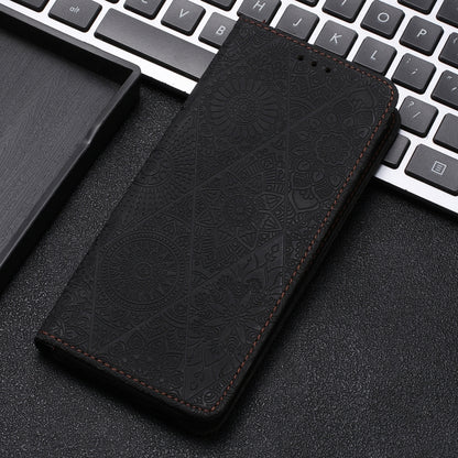 For Google Pixel 9 / 9 Pro Ethnic Embossed Adsorption Leather Phone Case(Black) - Google Cases by buy2fix | Online Shopping UK | buy2fix