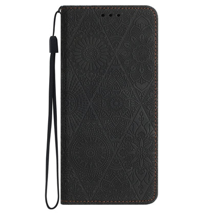 For Google Pixel 9 / 9 Pro Ethnic Embossed Adsorption Leather Phone Case(Black) - Google Cases by buy2fix | Online Shopping UK | buy2fix