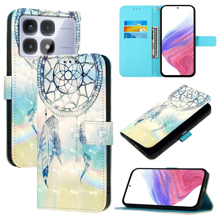 For Redmi K70 Ultra 5G Global 3D Painting Horizontal Flip Leather Phone Case(Dream Wind Chimes) - Xiaomi Cases by buy2fix | Online Shopping UK | buy2fix