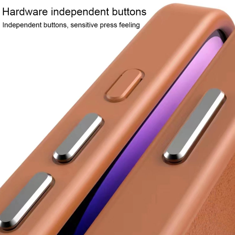 For iPhone 16 Pro Leather Textured Fan Hollow Cooling MagSafe Magnetic Phone Case(Purple) - iPhone 16 Pro Cases by buy2fix | Online Shopping UK | buy2fix