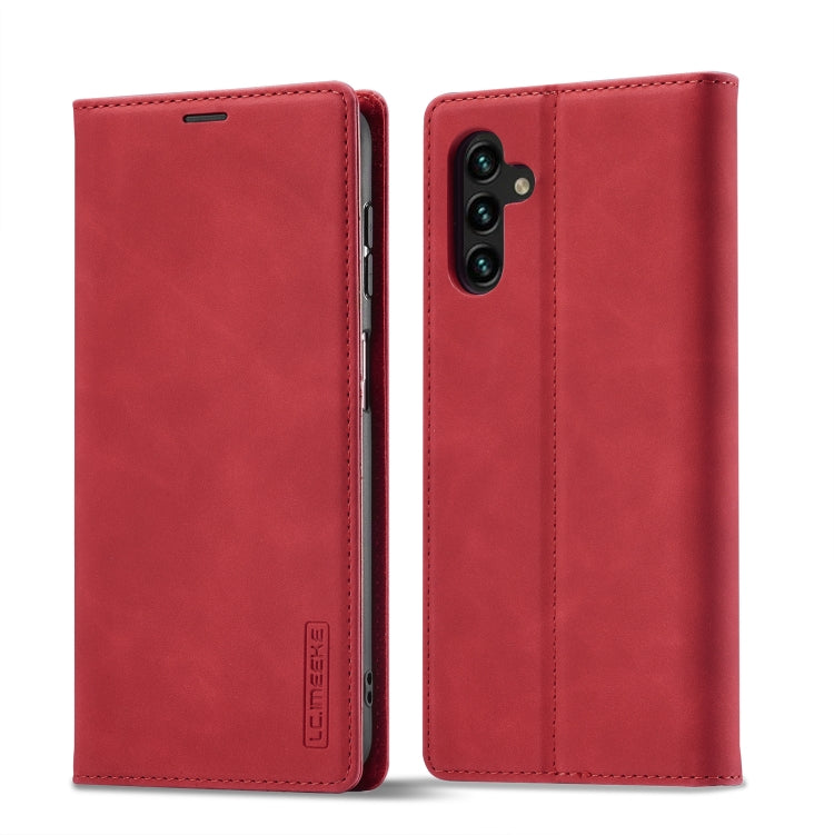 For Samsung Galaxy S24 FE 5G LC.IMEEKE Strong Magnetism Microfiber Leather Phone Case(Red) - Galaxy S24 FE 5G Cases by LC.IMEEKE | Online Shopping UK | buy2fix