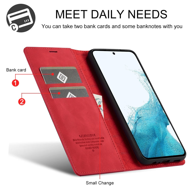 For Samsung Galaxy S24 FE 5G LC.IMEEKE Strong Magnetism Microfiber Leather Phone Case(Red) - Galaxy S24 FE 5G Cases by LC.IMEEKE | Online Shopping UK | buy2fix