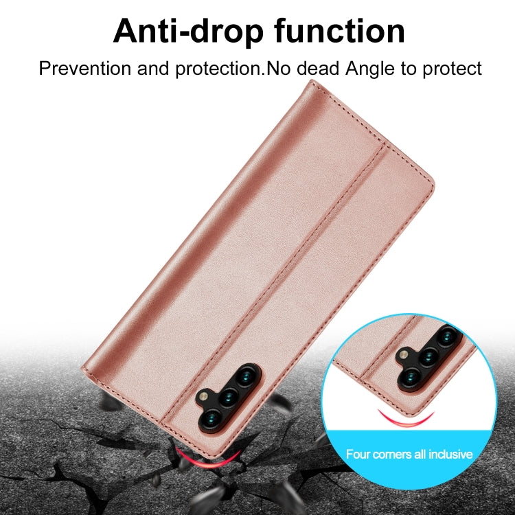 For Samsung Galaxy S24 FE 5G LC.IMEEKE Strong Magnetism Microfiber Leather Phone Case(Rose Gold) - Galaxy S24 FE 5G Cases by LC.IMEEKE | Online Shopping UK | buy2fix