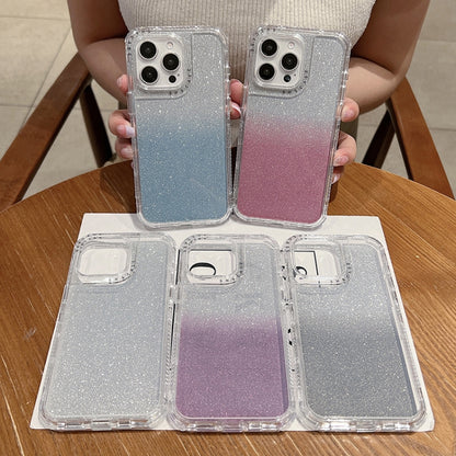 For iPhone 16 Plus TPU + PC + Glitter Paper Full Coverage Phone Case(Silver) - iPhone 16 Plus Cases by buy2fix | Online Shopping UK | buy2fix