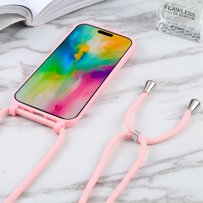 For iPhone 16 Plus Candy Colors TPU Protective Phone Case with Lanyard(Pink) - iPhone 16 Plus Cases by buy2fix | Online Shopping UK | buy2fix