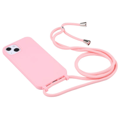 For iPhone 16 Candy Colors TPU Protective Phone Case with Lanyard(Pink) - iPhone 16 Cases by buy2fix | Online Shopping UK | buy2fix