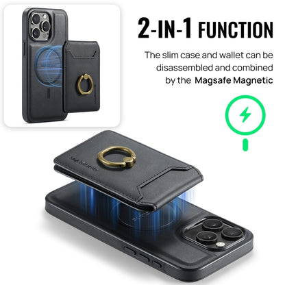 For iPhone 14 Pro Max DG.MING K1 MagSafe Detachable Wallet RFID Back Cover Phone Case(Black) - iPhone 14 Pro Max Cases by DG.MING | Online Shopping UK | buy2fix