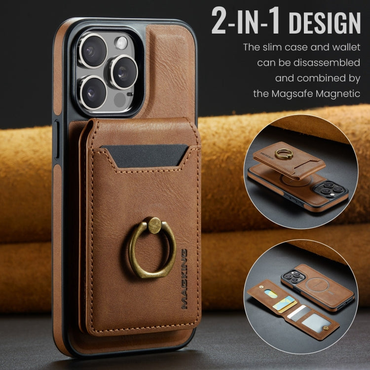 For iPhone 13 DG.MING K1 MagSafe Detachable Wallet RFID Back Cover Phone Case(Brown) - iPhone 13 Cases by DG.MING | Online Shopping UK | buy2fix