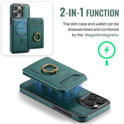 For iPhone 12 DG.MING K1 MagSafe Detachable Wallet RFID Back Cover Phone Case(Green) - iPhone 12 / 12 Pro Cases by DG.MING | Online Shopping UK | buy2fix