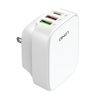 LDNIO Q334 32W Type-C + Dual USB Port Charger with 1m Micro USB Data Cable, Plug Type:US Plug(White) - USB Charger by LDNIO | Online Shopping UK | buy2fix