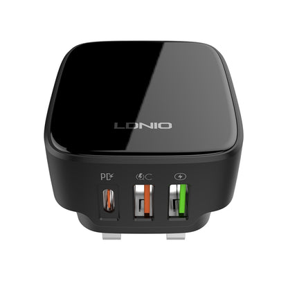 LDNIO Q334 32W Type-C + Dual USB Port Charger with 1m USB-C / Type-C to USB-C / Type-C Data Cable, Plug Type:UK Plug(Black) - USB Charger by LDNIO | Online Shopping UK | buy2fix