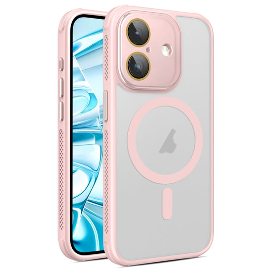 For iPhone 16 Plus Hardware Side Cooling Skin Feel Frosted MagSafe Magnetic Phone Case with Lens Film(Pink) - iPhone 16 Plus Cases by buy2fix | Online Shopping UK | buy2fix