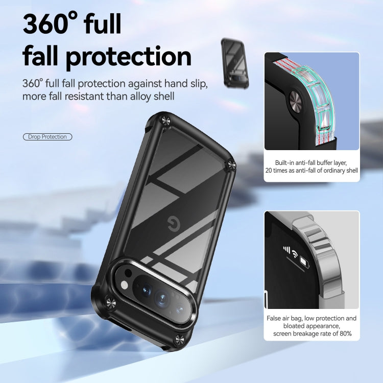 For Google Pixel 9 Pro XL TPU + PC Lens Protection Phone Case(Black) - Google Cases by buy2fix | Online Shopping UK | buy2fix