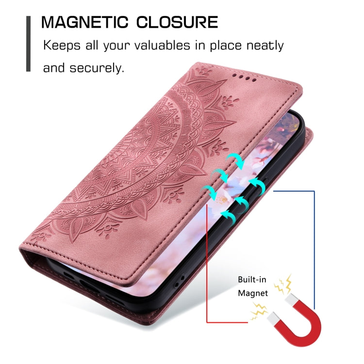 For Google Pixel 9 / 9 Pro Totem Embossed Magnetic Leather Phone Case(Rose Gold) - Google Cases by buy2fix | Online Shopping UK | buy2fix