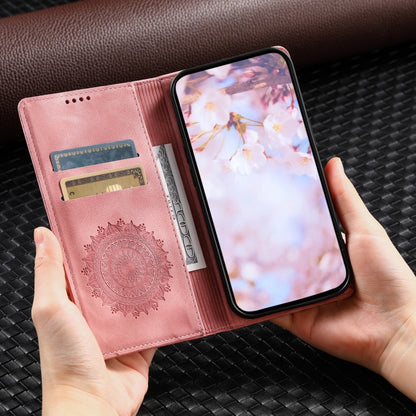 For Google Pixel 9 / 9 Pro Totem Embossed Magnetic Leather Phone Case(Rose Gold) - Google Cases by buy2fix | Online Shopping UK | buy2fix