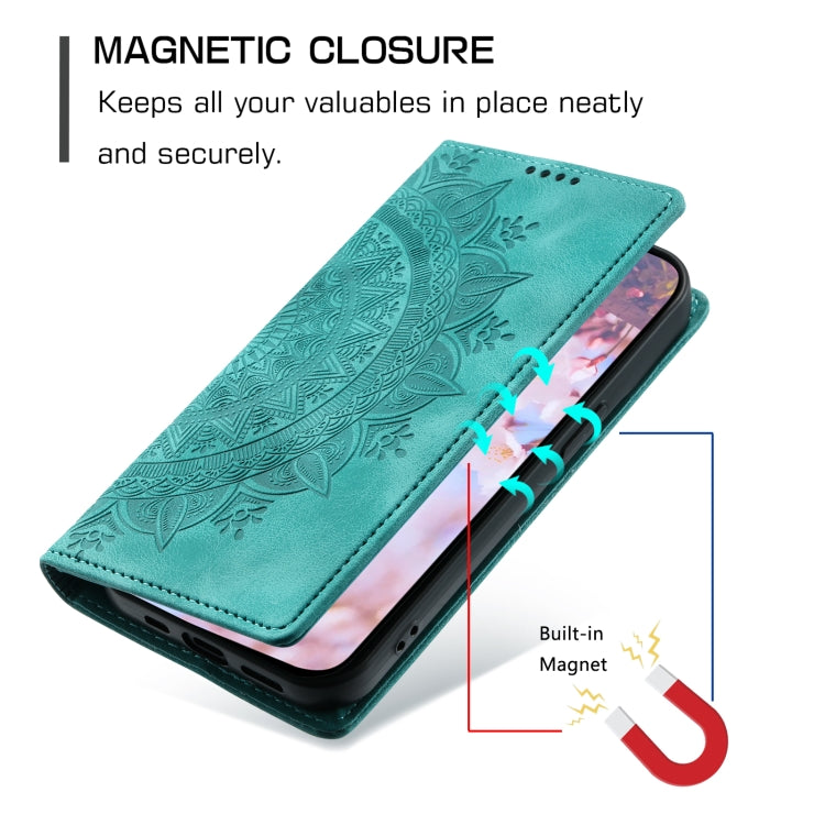 For Google Pixel 9 / 9 Pro Totem Embossed Magnetic Leather Phone Case(Green) - Google Cases by buy2fix | Online Shopping UK | buy2fix