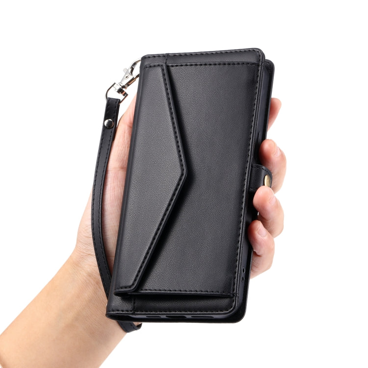 For Google Pixel 9 / 9 Pro Wallet Multi-card Slot Leather Phone Case with Lanyard(Black) - Google Cases by buy2fix | Online Shopping UK | buy2fix