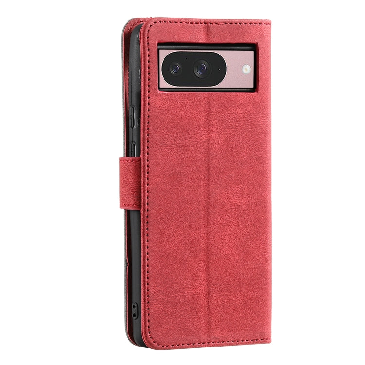 For Google Pixel 9 / 9 Pro Nail Skin Feel Stitching Calf Texture Leather Phone Case(Red) - Google Cases by buy2fix | Online Shopping UK | buy2fix