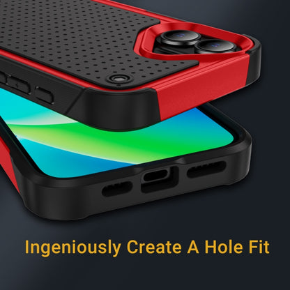 For iPhone 16 PC + TPU Shockproof Protective Phone Case(Red+Black) - iPhone 16 Cases by buy2fix | Online Shopping UK | buy2fix