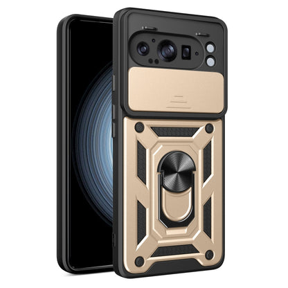 For Google Pixel 9 Pro XL Sliding Camera Cover Design TPU+PC Phone Case(Gold) - Google Cases by buy2fix | Online Shopping UK | buy2fix