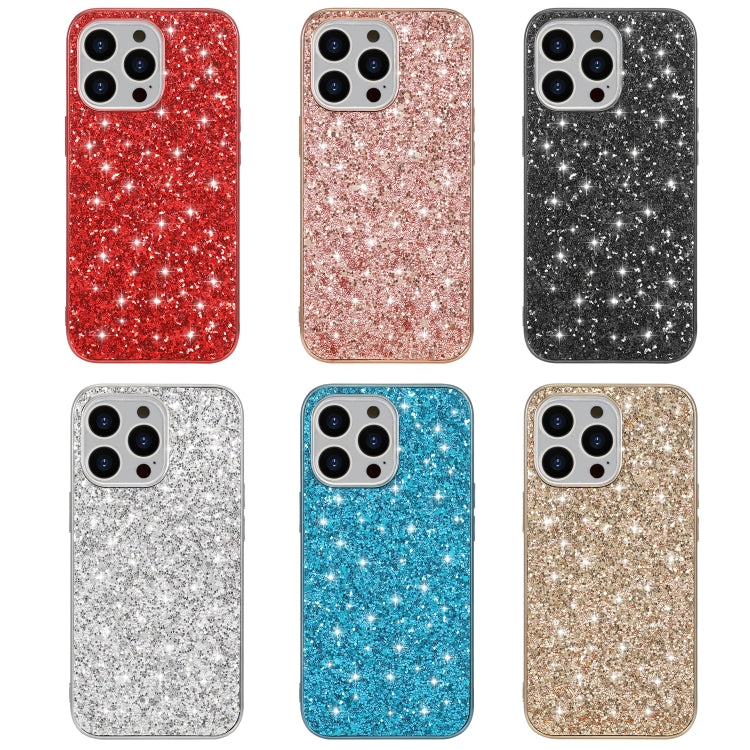 For iPhone 16 Pro Glitter Powder Shockproof TPU Phone Case(Black) - iPhone 16 Pro Cases by buy2fix | Online Shopping UK | buy2fix