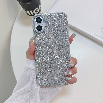 For iPhone 16 Plus Glitter Powder Shockproof TPU Phone Case(Silver) - iPhone 16 Plus Cases by buy2fix | Online Shopping UK | buy2fix