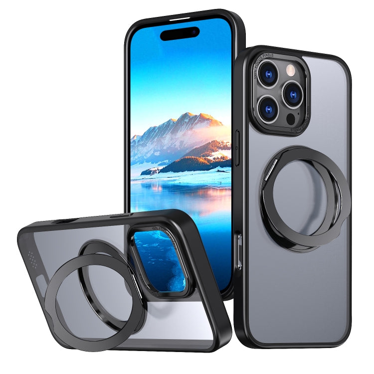 For iPhone 16 Pro Max Wing Series MagSafe Magnetic Ring Holder Phone Case(Black) - iPhone 16 Pro Max Cases by buy2fix | Online Shopping UK | buy2fix