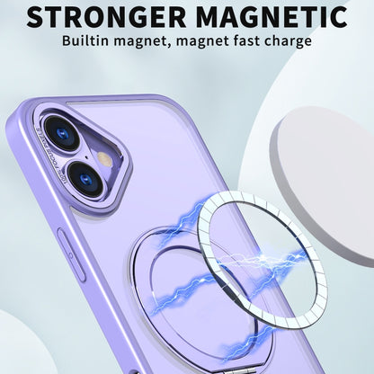 For iPhone 16 Plus Wing Series MagSafe Magnetic Ring Holder Phone Case(Light Purple) - iPhone 16 Plus Cases by buy2fix | Online Shopping UK | buy2fix