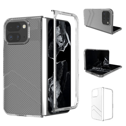 For Google Pixel 9 Pro Fold Wave Pattern Transparent Frosted Phone Case - Google Cases by buy2fix | Online Shopping UK | buy2fix