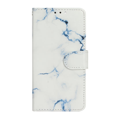 For iPhone 16 Plus Colored Drawing Marble Pattern Leather Phone Case(White Marble) - iPhone 16 Plus Cases by buy2fix | Online Shopping UK | buy2fix