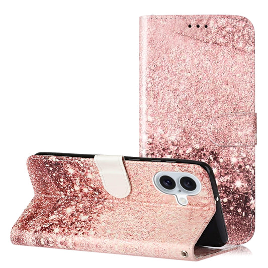 For iPhone 16 Colored Drawing Marble Pattern Leather Phone Case(Rose Gold) - iPhone 16 Cases by buy2fix | Online Shopping UK | buy2fix