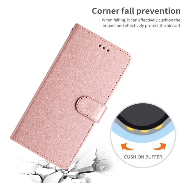 For iPhone 16 Silk Texture Horizontal Flip Leather Phone Case(Rose Gold) - iPhone 16 Cases by buy2fix | Online Shopping UK | buy2fix