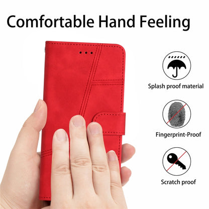 For iPhone 16 Pro Skin-feel Stitching Leather Phone Case(Red) - iPhone 16 Pro Cases by buy2fix | Online Shopping UK | buy2fix